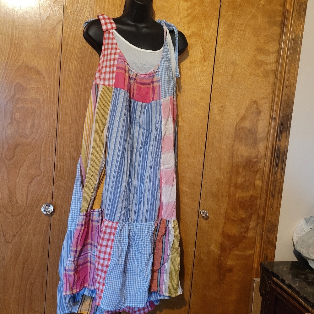 NEW Anthropologie Pilcro Plaid Patchwork Midi Dress Sz SP - Picture 6 of 15